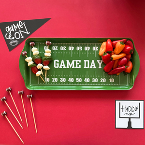 Sprinkles & Confetti Party Supplies - Green Football GameDay Melamine Tray for Appetizers & Tailgate Parties