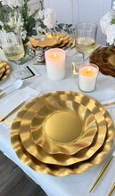 Sophistiplate - Satin Gold Wavy Paper Salad Plates/8pk