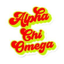 Over The Moon Greek - Sorority RETRO Script Decal Sticker: Chi Omega