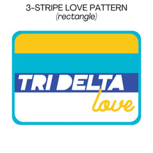 Alpha Delta Pi - Sorority 2-Tone Trucker Hat - Choose your Design/Pattern: 3-Stripe love (rectangle) / Alpha Delta Pi - Lt. Blue Hat