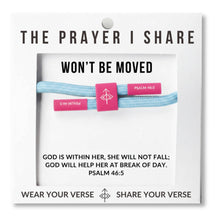 The Prayer I Share - WON'T BE MOVED Bracelet, Christian Cord, Prayer Bracelet