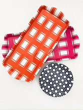 Sprinkles & Confetti Party Supplies - Orange Plaid Gingham Melamine Serving Tray – Perfect for Parties & Snacks