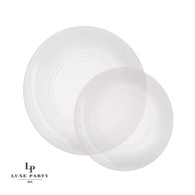 Luxe Party - Round Clear • Gold Plastic Plates | 10 Pack: 10 Plastic Pates / 7.25" Appetizer Plates9