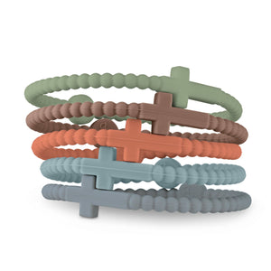 Ryan & Rose - Jesus Bracelets (silicone cross bracelets): Confetti (5 pack) / Small