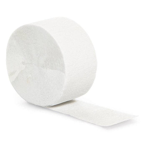 Bulk Party Decor - White Crepe Streamer 81 ft, 1/Pkg