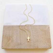 Faith & Life Christian Brands - NEW! Waterproof Dainty Floating Cross Necklace: Gold