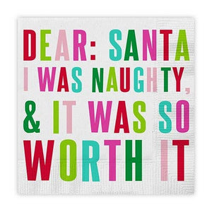 Slant Collections by Creative Brands - Beverage Napkins - Dear Santa, I was Naughty