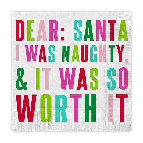 Slant Collections by Creative Brands - Beverage Napkins - Dear Santa, I was Naughty