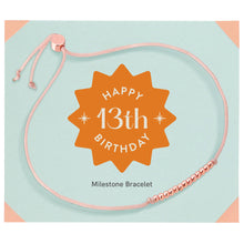 Lucky Feather - 13th Milestone Birthday Bracelet -  A Bead for Each Year: Yellow Gold