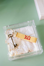Gracefully Made Art - Chi Omega Embroidered Keychain, Sorority