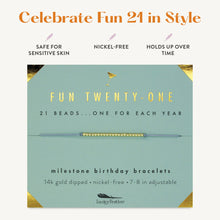 Lucky Feather - 21st Milestone Birthday Bracelet - A Bead for Each Year: Yellow Gold