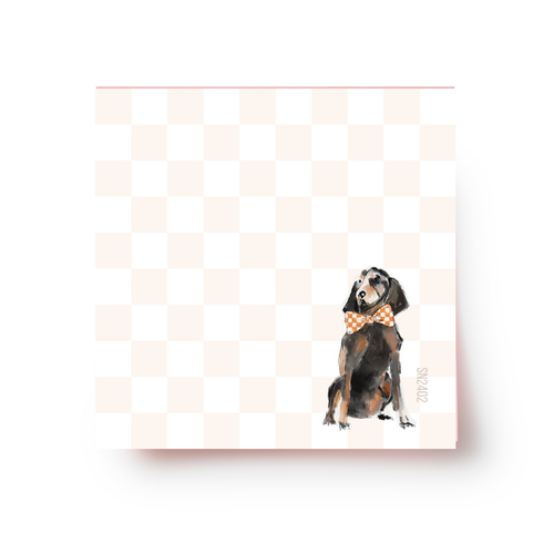 Limited-Edition Sticky Notepad, Hound Dog Wearing a Bow Tie