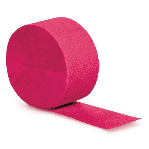 Bulk Party Decor - Hot Magenta Crepe Streamer 81 ft, 1/Pkg