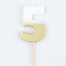Meri Meri - Gold Dipped Number Candles 0-9: 9