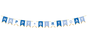 Party Partners - Blue Happy Birthday Banner