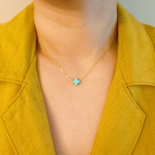 Ellison+Young - So Very Blessed Cross Necklace – Waterproof Gold Chain: White