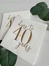 EnFete, LLC - Cheers to 40 Years Cocktail Napkins - Gold on White