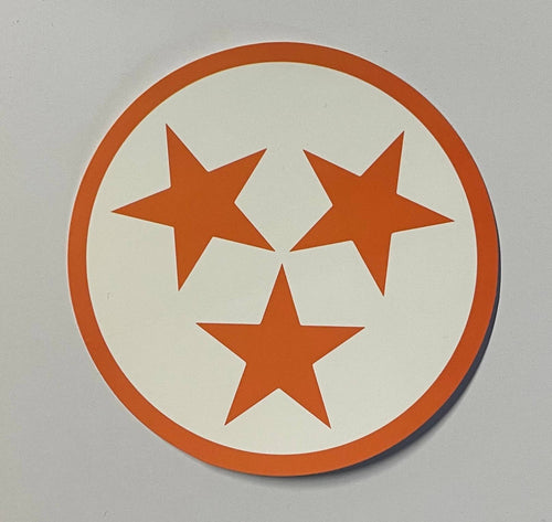 Barrel Down South - White/Orange Tennessee Tri Star Sticker