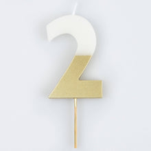 Meri Meri - Gold Dipped Number Candles 0-9: 9