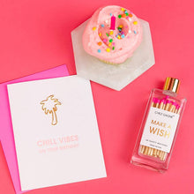 Chez Gagné - Make A Wish - Birthday Glass Bottle Safety Matches - Bright Pink