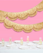 xo, Fetti - Gold Scallop Fringe Banner | Gold party garland, wedding