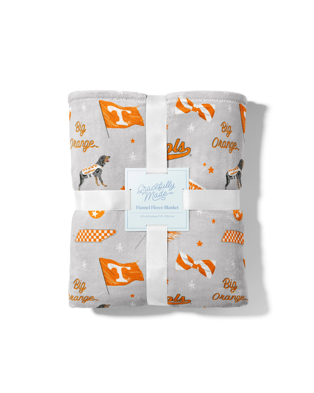 Gracefully Made Art - Tennessee Flannel Fleece Blanket, Collegiate