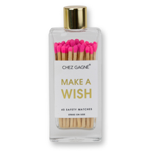 Chez Gagné - Make A Wish - Birthday Glass Bottle Safety Matches - Bright Pink
