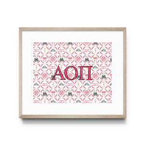Gracefully Made Art - Alpha Omicron Pi Art Print, Sorority : 5x7