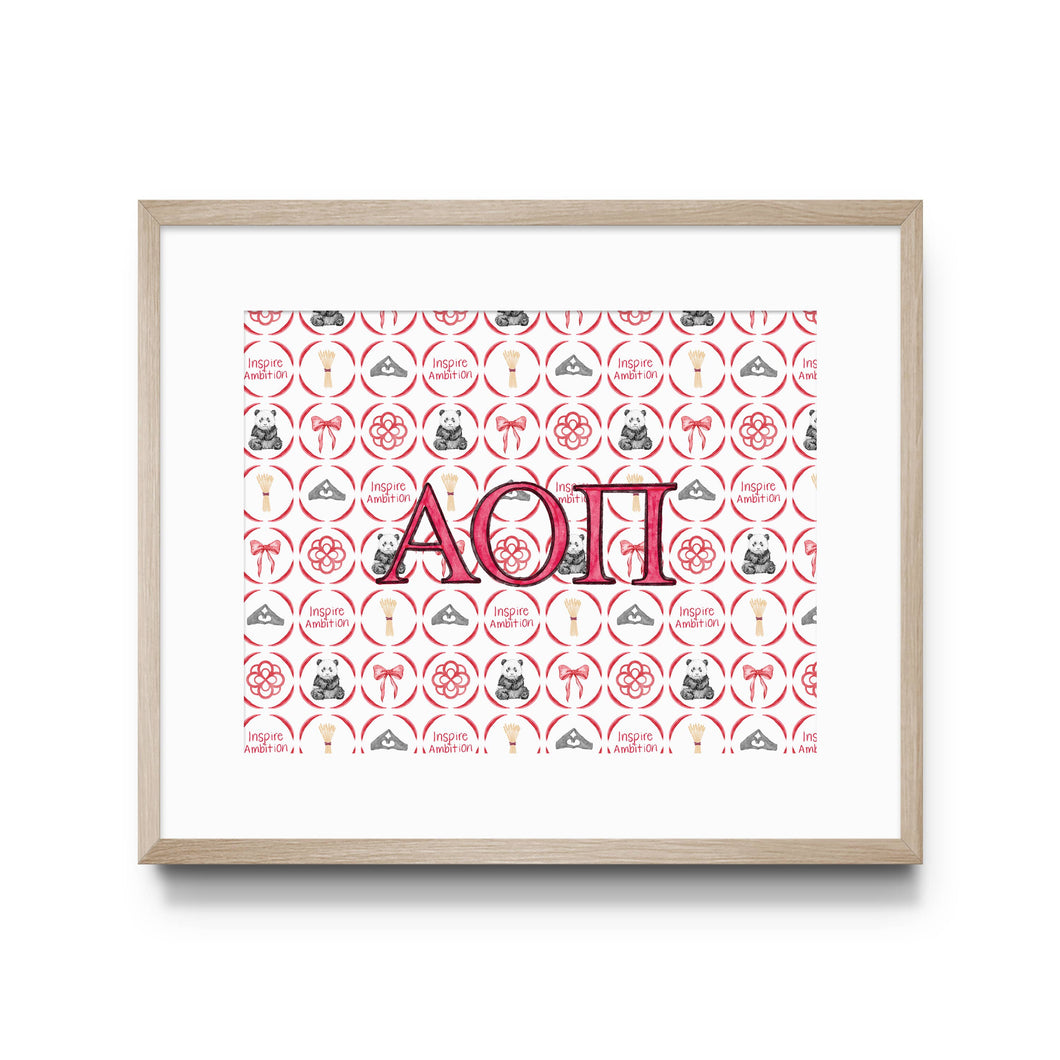 Gracefully Made Art - Alpha Omicron Pi Art Print, Sorority : 5x7