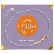 Lucky Feather - 15th Milestone Birthday Bracelet - A Bead for Each Year: Yellow Gold