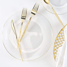 Luxe Party - Round Clear • Gold Plastic Plates | 10 Pack: 10 Plastic Pates / 7.25" Appetizer Plates9