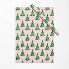 Gert & Co - Pink Christmas Gift Wrap | Christmas Trees on Pink