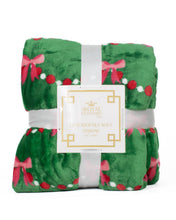The Royal Standard - Bow Garland Throw   Green/Pink   50x60