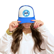 Alpha Omicron Pi - Sorority 2-Tone Trucker Hat - Choose your Design/Pattern: 3-Stripe love (rectangle) / Alpha Omicron Pi - Red Hat