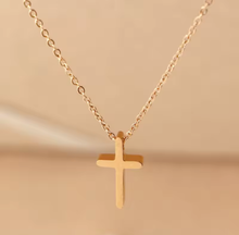 Faith & Life Christian Brands - NEW! Waterproof Dainty Floating Cross Necklace: Gold