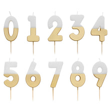 Talking Tables USA - White & Gold Number Candles Starter Set - 0-9