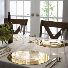 Luxe Party - Round Clear • Gold Plastic Plates | 10 Pack: 10 Plastic Pates / 7.25" Appetizer Plates9