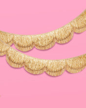 xo, Fetti - Gold Scallop Fringe Banner | Gold party garland, wedding