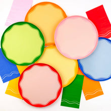 Gatherings by Curated Paperie - MCL24-DNP4- Orange Color Block Dinner Paper Plates
