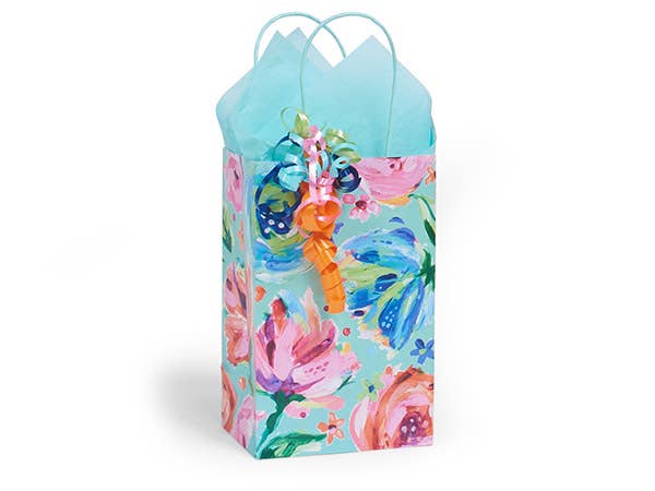 Posh Peonies Paper Gift Bags: Rose 5.25x3.5x8.25