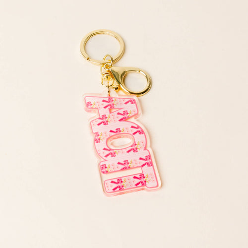 Alpha Omicron Pi - Sorority Oh So Fancy Letter Acrylic Keychain: Alpha Omicron Pi
