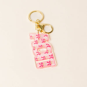 Alpha Omicron Pi - Sorority Oh So Fancy Letter Acrylic Keychain: Alpha Omicron Pi