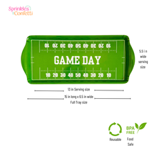Sprinkles & Confetti Party Supplies - Green Football GameDay Melamine Tray for Appetizers & Tailgate Parties