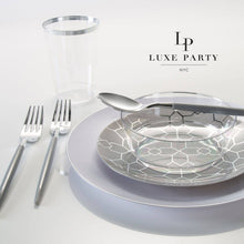 Luxe Party - Luxe 12 Oz Clear Plastic • Silver Plastic Cups | 20 Cups