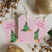 Gert & Co - Pink Christmas Tree Holiday Gift Tags, Set of 8