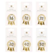 Talking Tables USA - Luxe Gold Enamel Birthday Pin Badge Starter Set