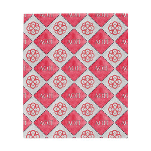 Gracefully Made Art - Alpha Omicron Pi Flannel Fleece Blanket, Sorority