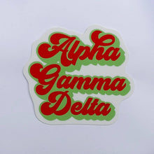 Over The Moon Greek - Sorority RETRO Script Decal Sticker: Chi Omega