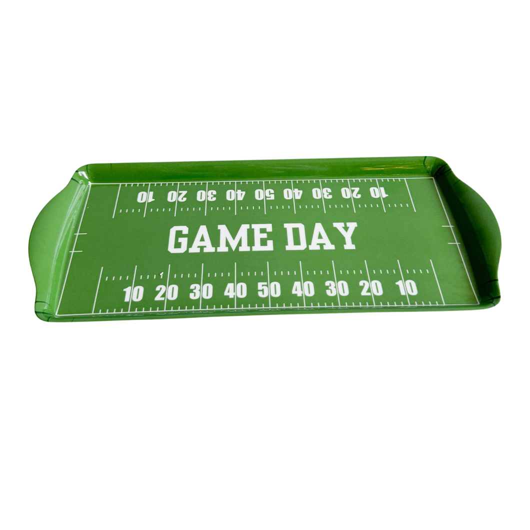 Sprinkles & Confetti Party Supplies - Green Football GameDay Melamine Tray for Appetizers & Tailgate Parties