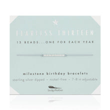 Lucky Feather - 13th Milestone Birthday Bracelet -  A Bead for Each Year: Yellow Gold